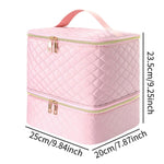 Portable 30-Compartment Nail Organizer Case with Polish & Oil Bags, All-in-One Manicure Tools & Cosmetic Storage Kit