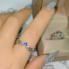 Blue Corundum Corolla Ring