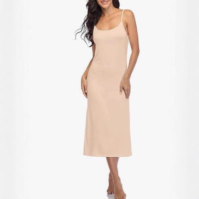 Vestido de alças estilo combinação, alças finas ajustáveis