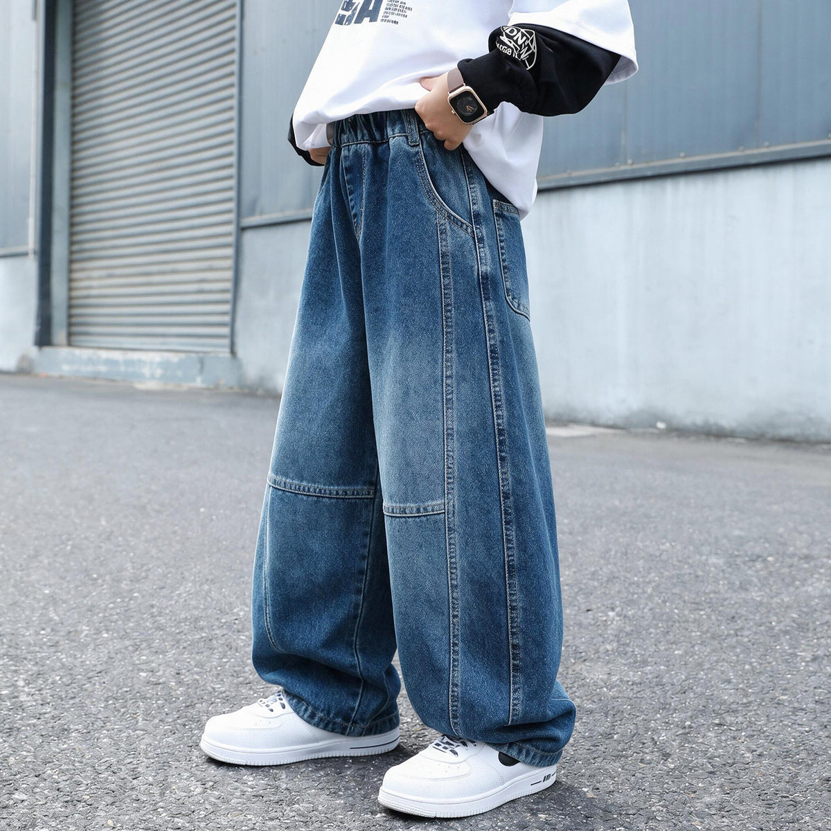 Casual Boys Straight Leg Loose Denim Wide Leg Pants Spring Autumn