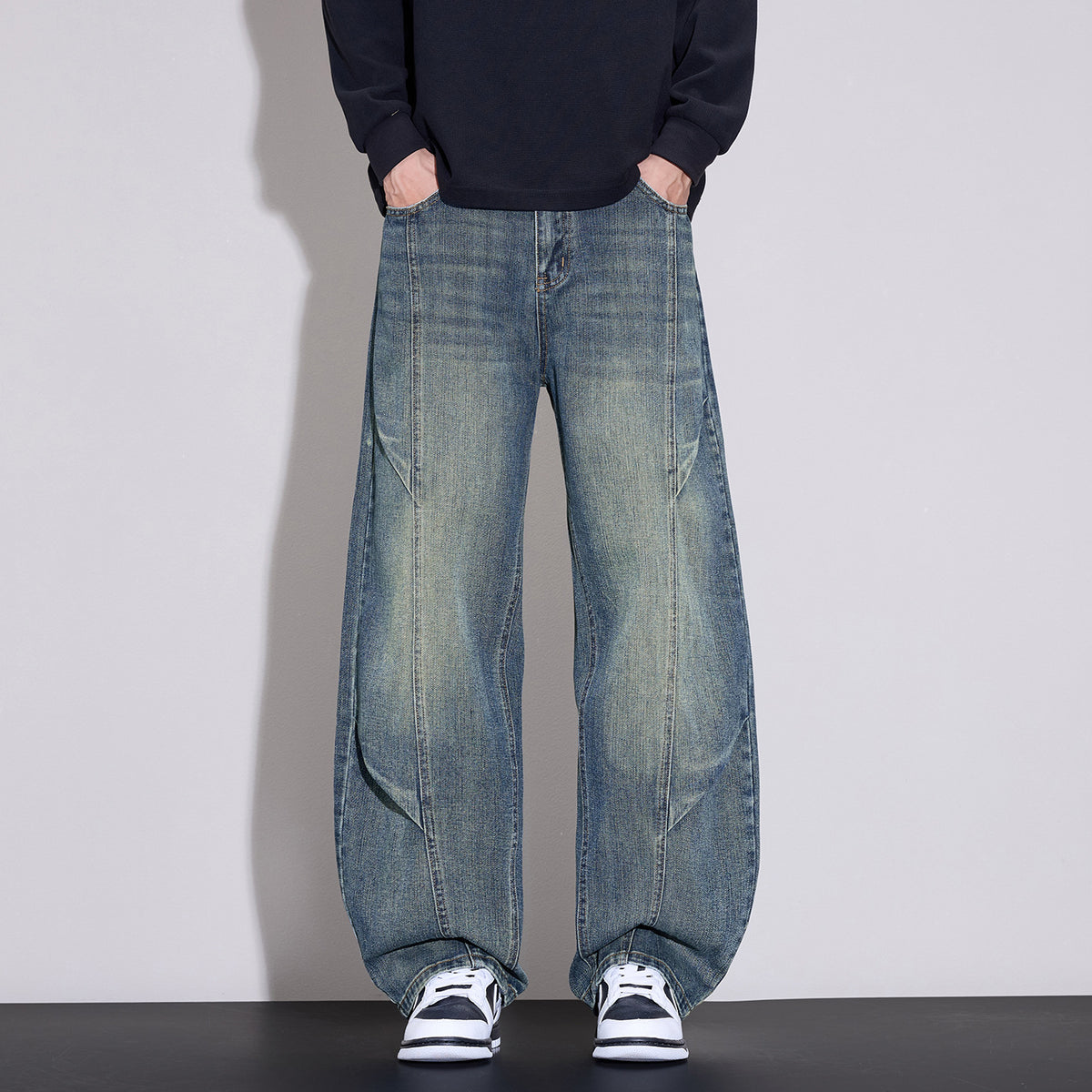 Men's Style Loose Wide Leg Denim Jeans