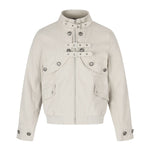 Techwear Double-Breasted Metal Zipper Stand Collar Crop Slim Fit Jacket