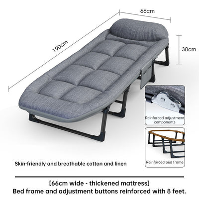 Cadeira dobrável portátil ajustável, poupa espaço, com bolso lateral, para quarto, escritório, exterior e campismo, compacta