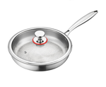 Titanium pan, flat bottomed frying pan, uncoated stainless steel household stir fry pan, non stick pan