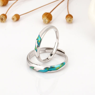 Simple Line Streamlined Color Matching Irregular Ring