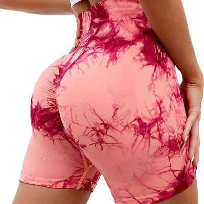 Calções desportivos tie-dye, cintura subida