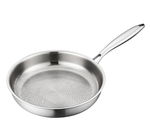 Titanium pan, flat bottomed frying pan, uncoated stainless steel household stir fry pan, non stick pan