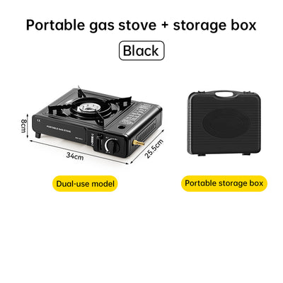 Fogão de campismo a gás portátil, 2,2kW, kit completo (suporte para tachos & estojo de transporte)
