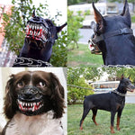 Dinosaur Dog Mask with Moving Teeth, Latex Funny Pet Hood for Halloween Cosplay & Photo Props