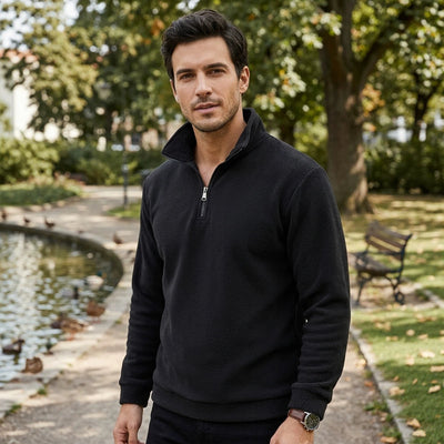 FallWinter Half-Zip Turtleneck Pullover Men's Sweatshirt