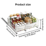 Telescopic Kitchen Drawer Organizer, Adjustable Slide-Out Storage Rack (33-49cm)
