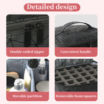 Portable 30-Compartment Nail Organizer Case with Polish & Oil Bags, All-in-One Manicure Tools & Cosmetic Storage Kit