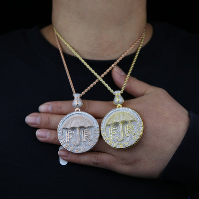 Hip Hop Umbrella Letter FR Pendant Trend Men's Necklace