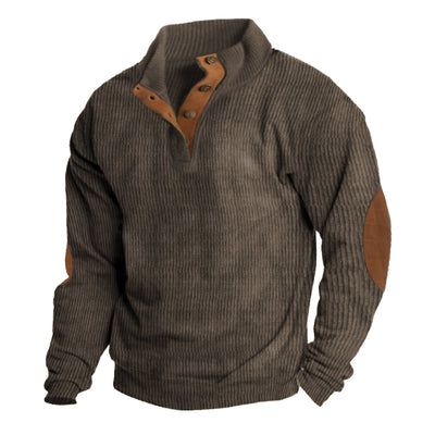 Spring And Autumn European Size Men's Outdoor Casual Stand Collar Long-sleeved Sweater