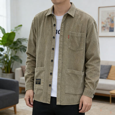 Men's Corduroy Shirt For Fall And Winter