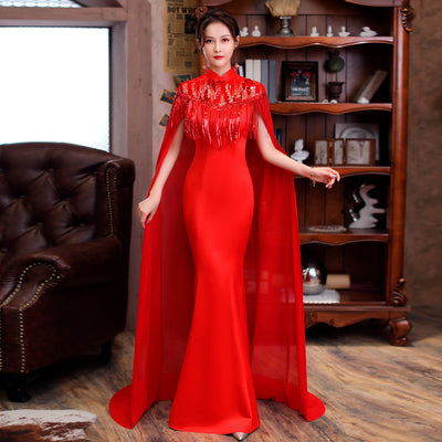 Performance Costume Chinese Style Slimming With Cape