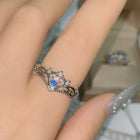 Blue Corundum Crown Ring