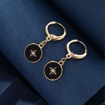Eight Awn Star Drip Glazed Cold Style High-grade Earrings