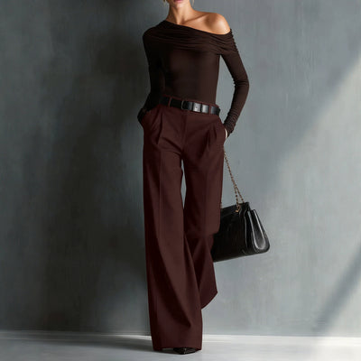 Wide Straight-Leg Pants, Mid-Rise