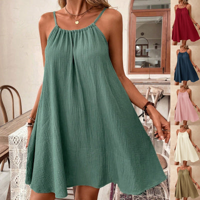Backless Mini Dress with Thin Straps