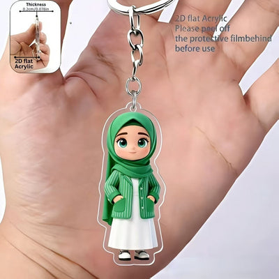 Cross-Border New 2D Flat Acrylic Keychain Pendant For Little Girls, Suitable For Backpacks, Mobile Phones, Gym Bags, And Luggage Decorations