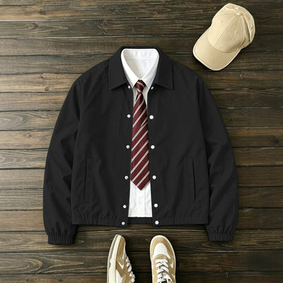 Casaco retro liso e versátil, top de primavera-outono