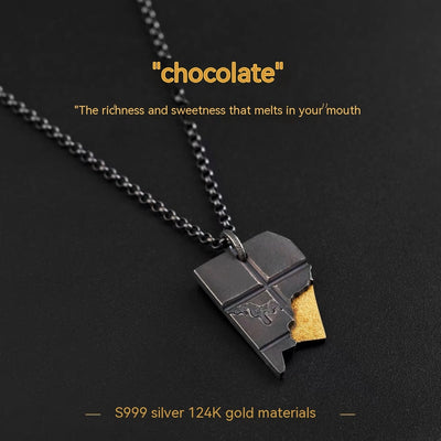 Retro Gold And Silver Pendant Men's Design Necklace
